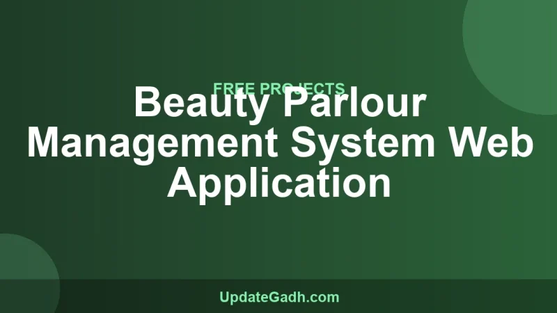 Beauty Parlour Management System Web Application
