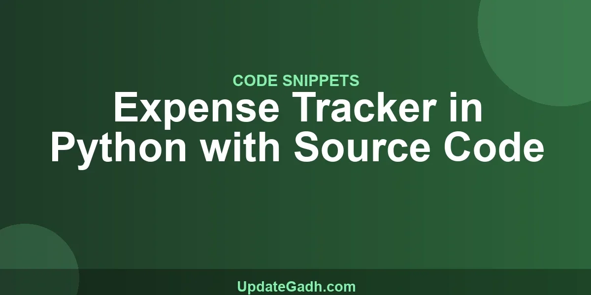 Expense Tracker in Python with Source Code