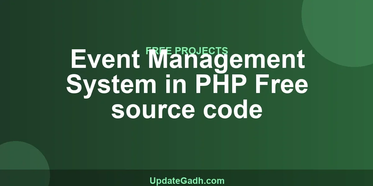 Event Management System in PHP Free source code