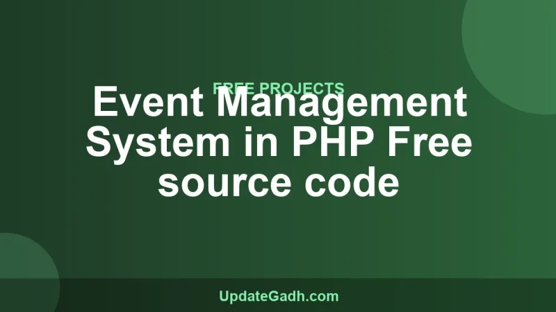 Event Management System in PHP Free source code