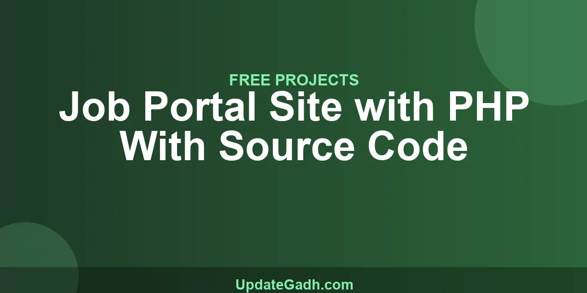 Job Portal Site with PHP With Source Code