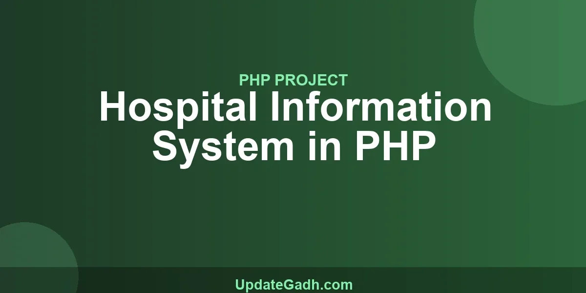 Hospital Information System in PHP