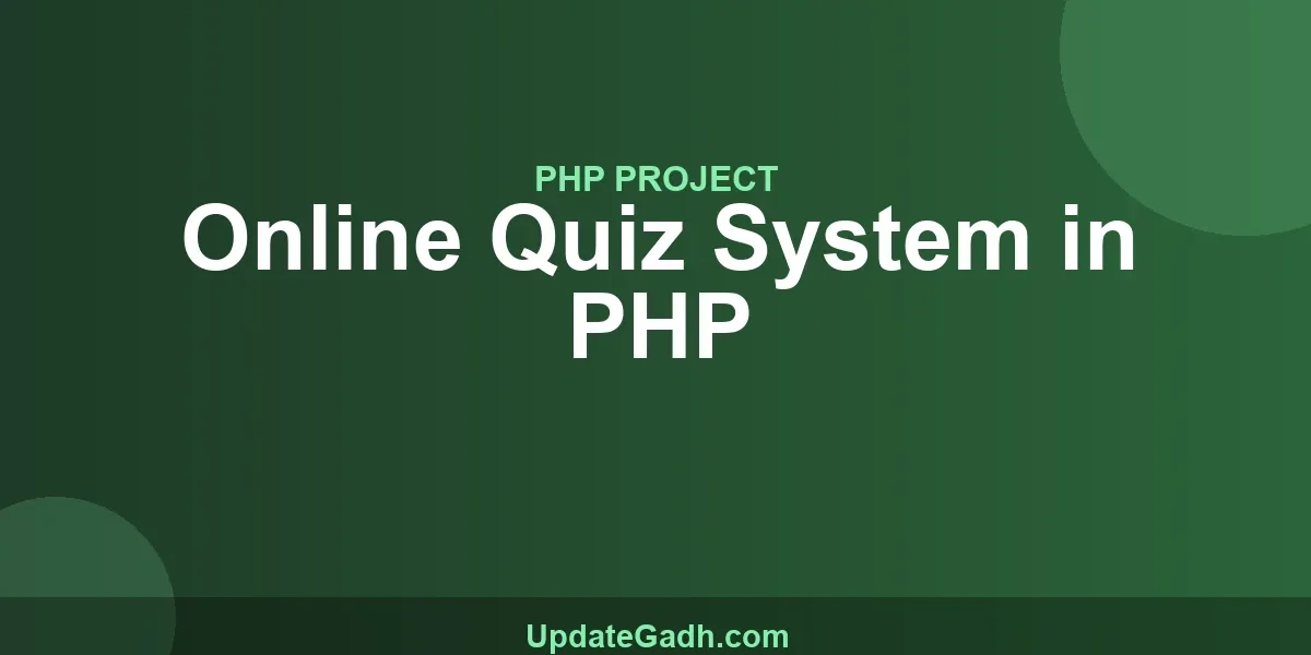 Online Quiz System in PHP