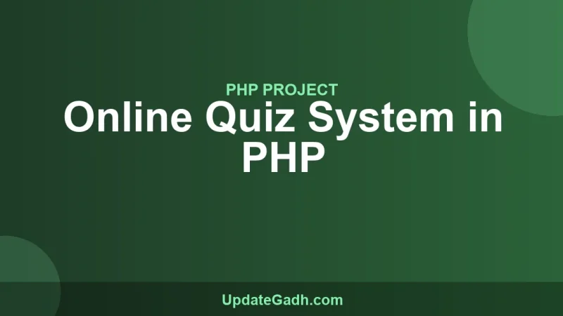 Online Quiz System in PHP