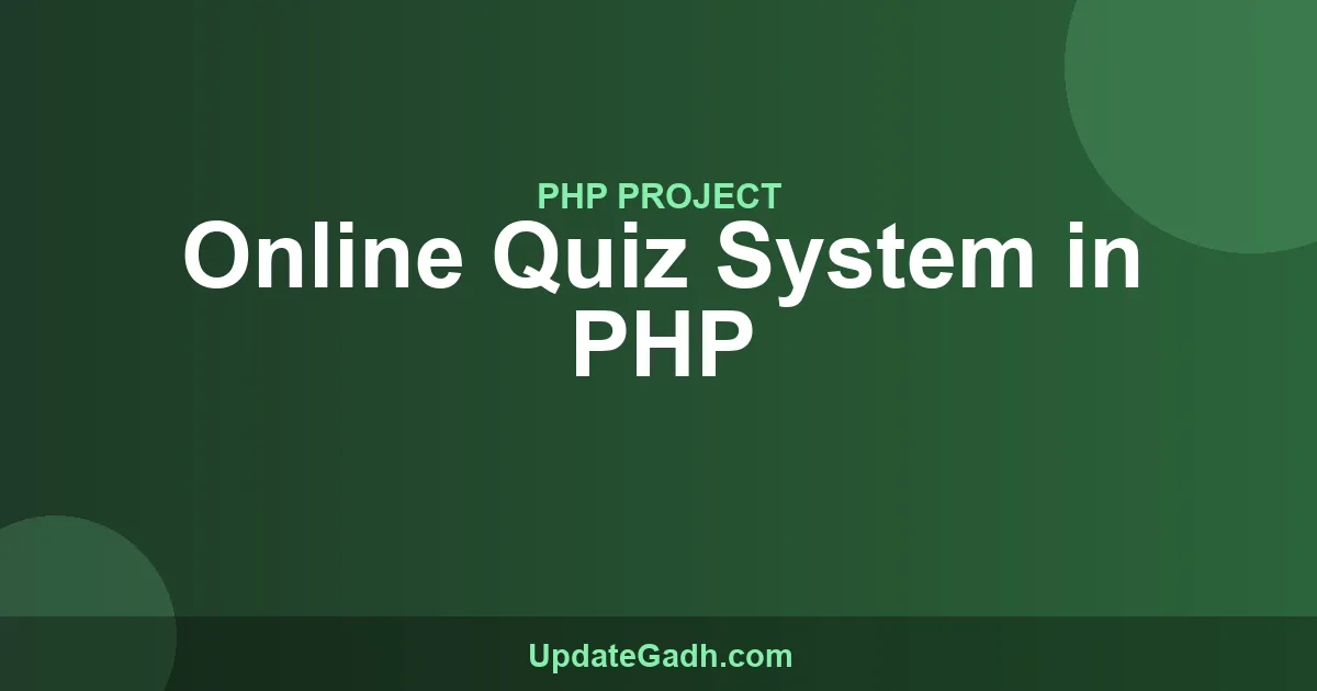 Online Quiz System in PHP