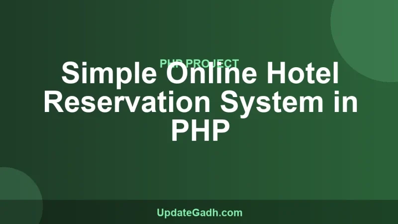 Simple Online Hotel Reservation System in PHP