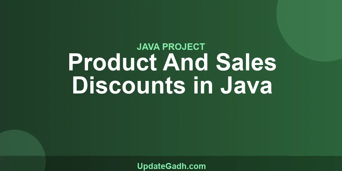 Product And Sales Discounts in Java