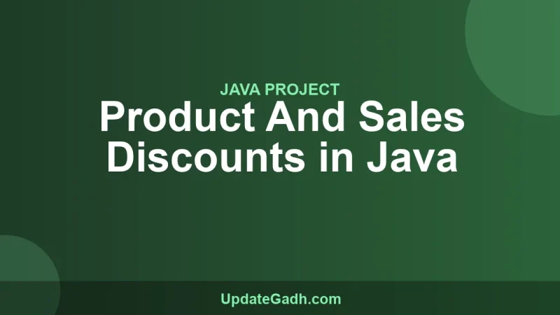 Product And Sales Discounts in Java