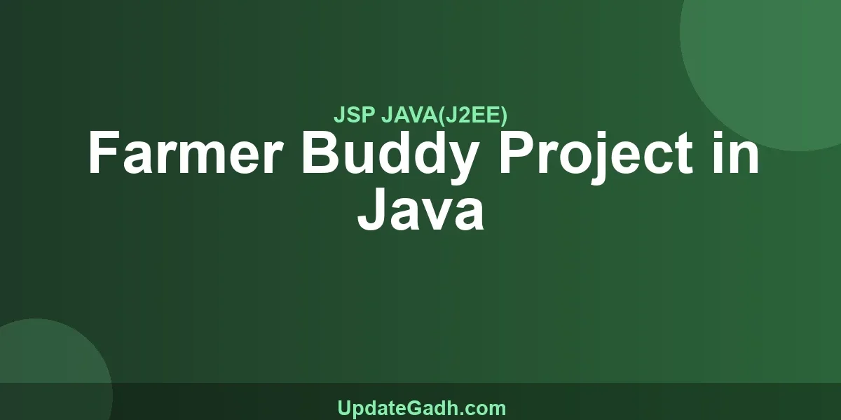 Farmer Buddy Project in Java