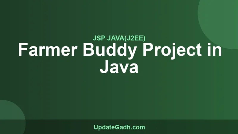 Farmer Buddy Project in Java