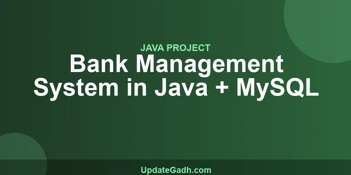 Bank Management System in Java + MySQL