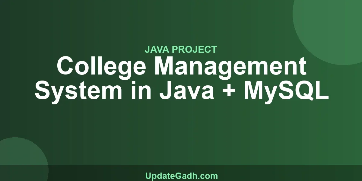 College Management System in Java + MySQL
