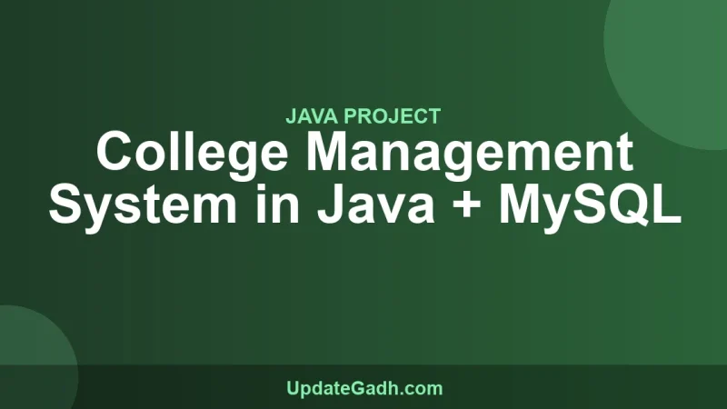 College Management System in Java + MySQL