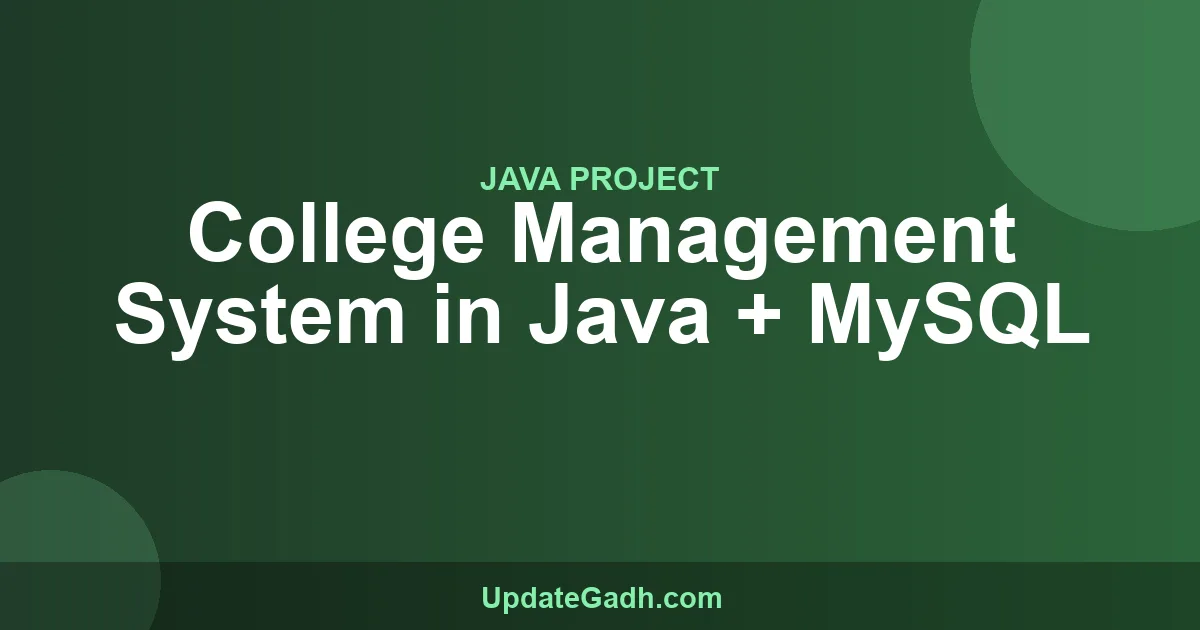 College Management System in Java + MySQL