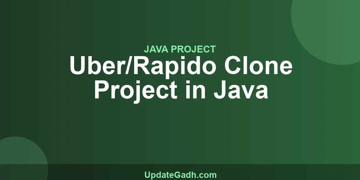 Uber/Rapido Clone Project in Java