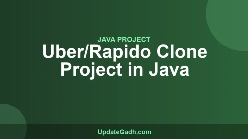 Uber/Rapido Clone Project in Java