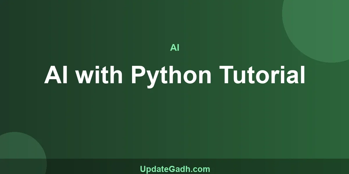 AI with Python Tutorial