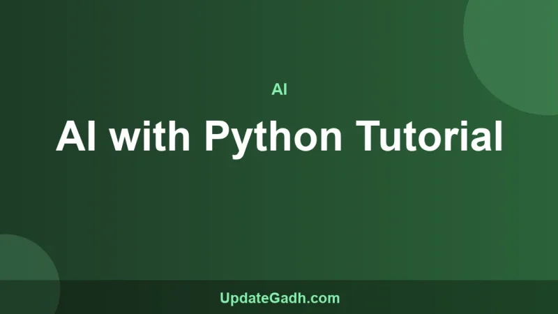 AI with Python Tutorial