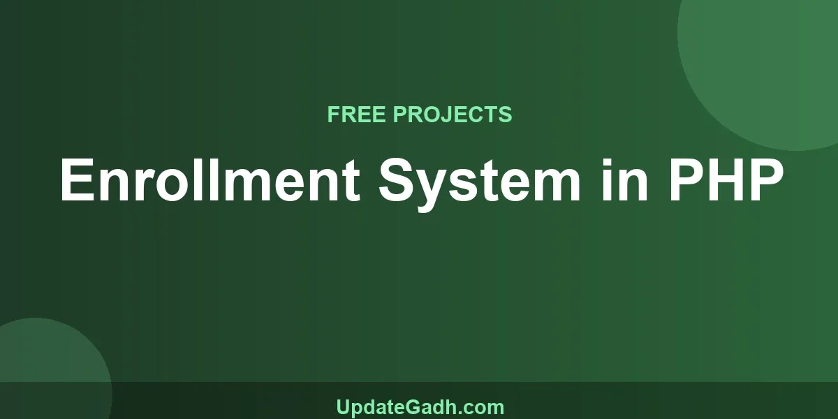 Enrollment System in PHP