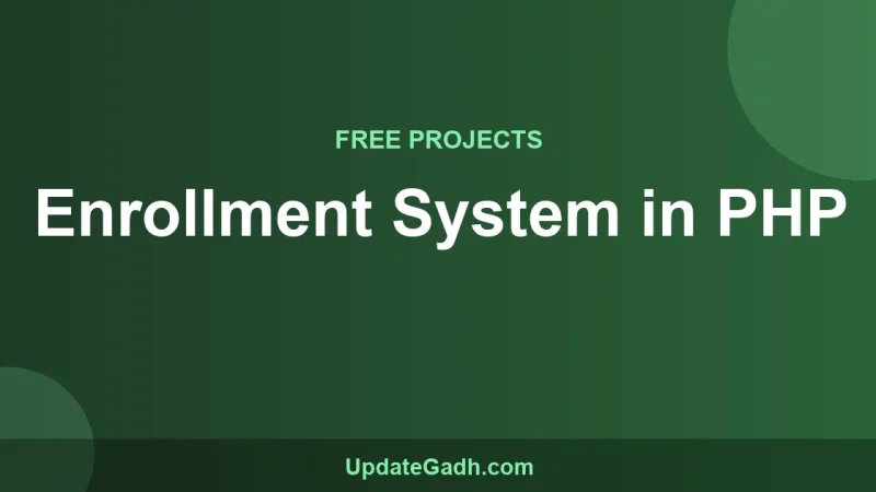 Enrollment System in PHP