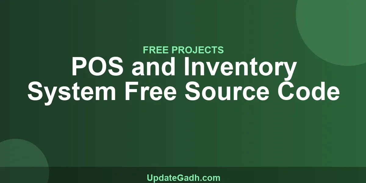 POS and Inventory System Free Source Code