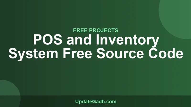 POS and Inventory System Free Source Code