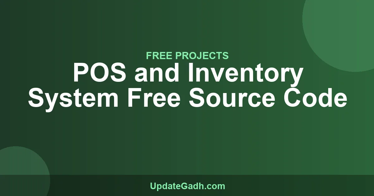 POS and Inventory System Free Source Code