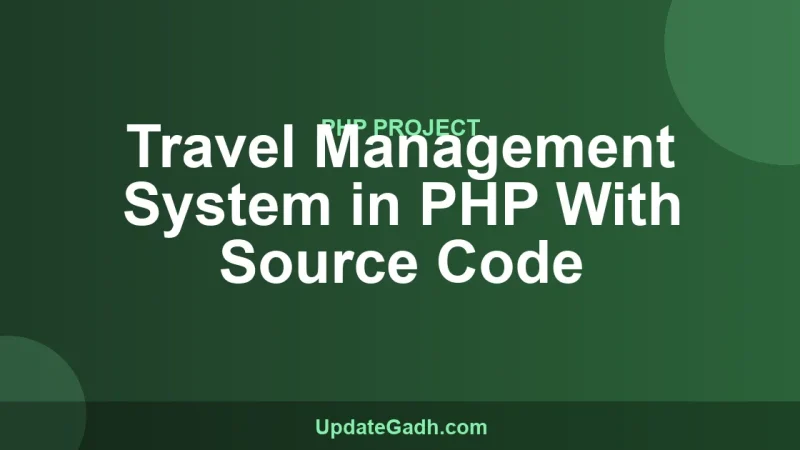 Travel Management System in PHP With Source Code