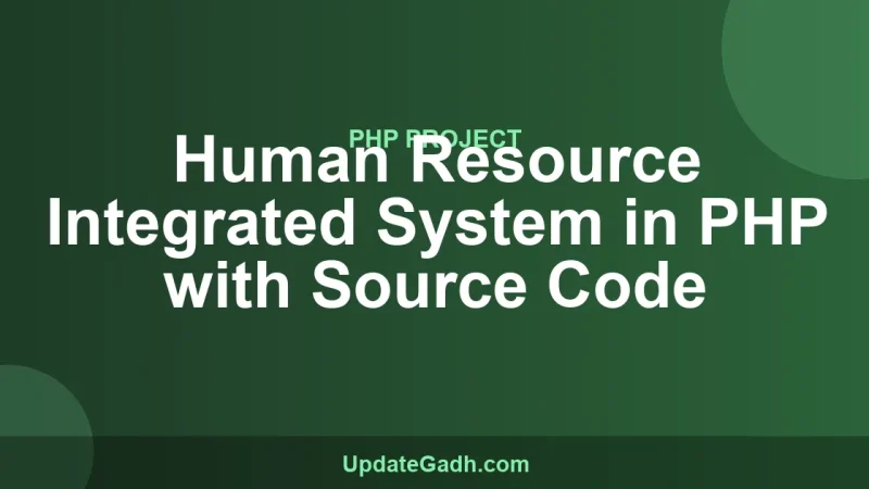 Human Resource Integrated System in PHP with Source Code