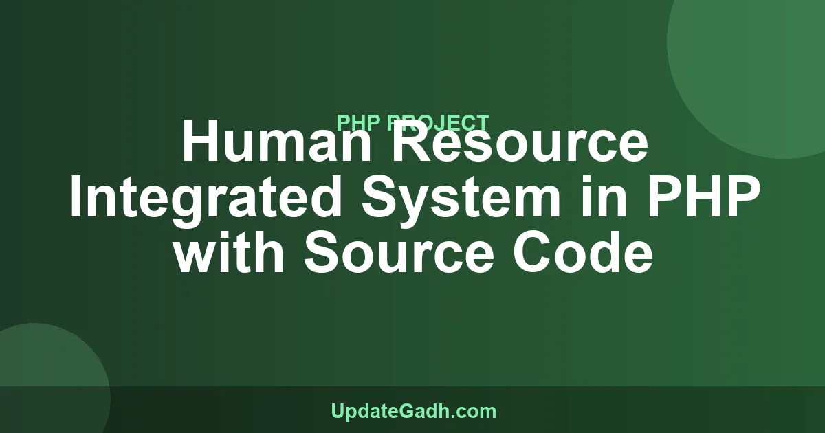 Human Resource Integrated System in PHP with Source Code