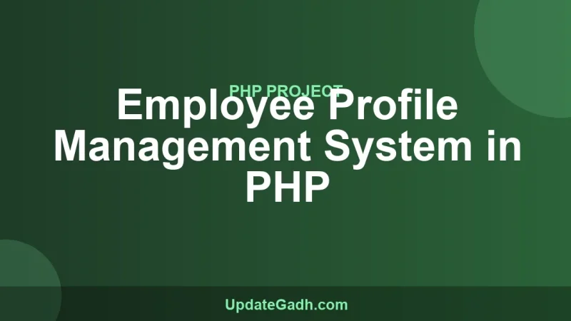 Employee Profile Management System in PHP