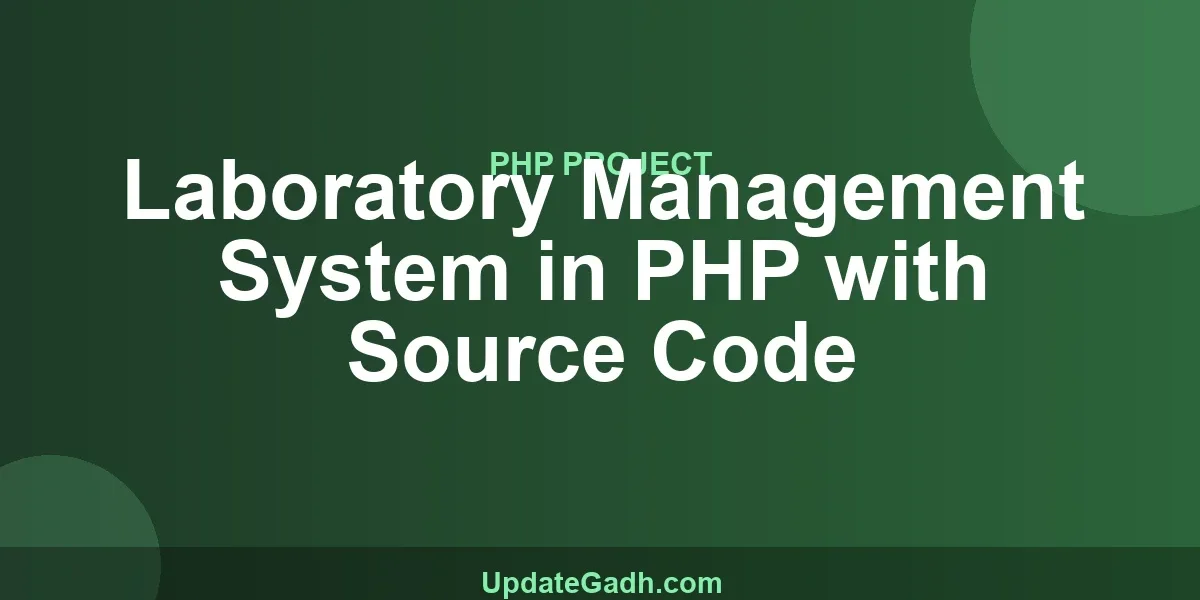 Laboratory Management System in PHP with Source Code