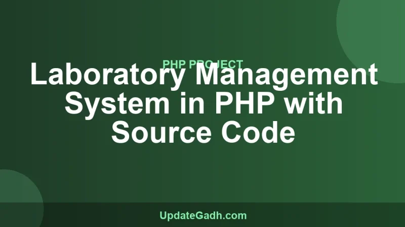 Laboratory Management System in PHP with Source Code