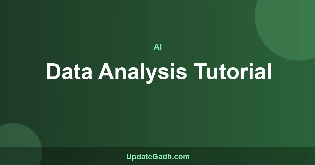 Data Analysis Tutorial