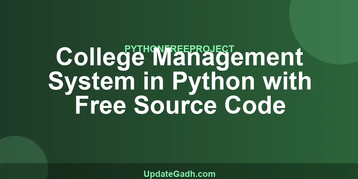 College Management System in Python with Free Source Code