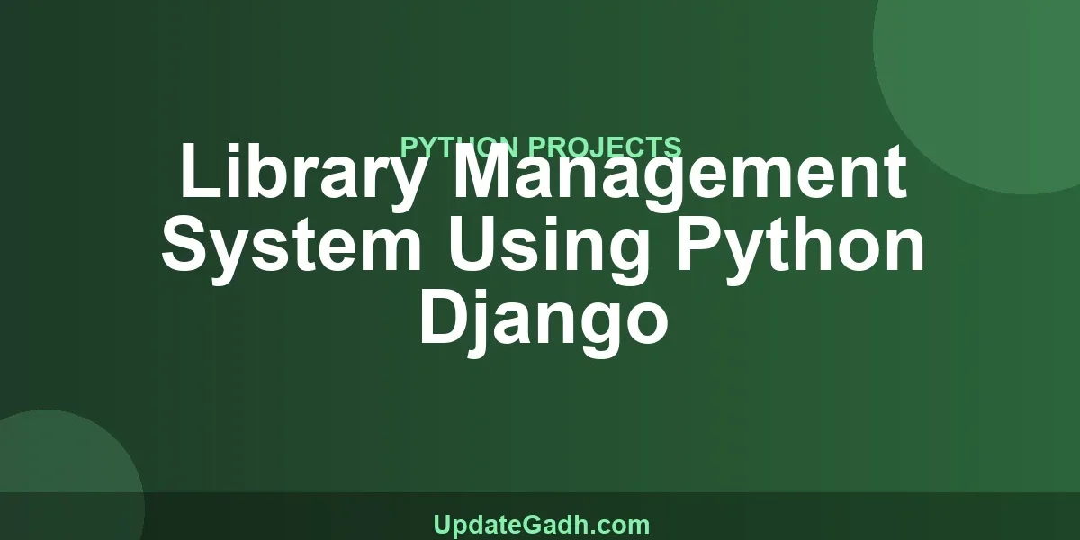 Library Management System Using Python Django