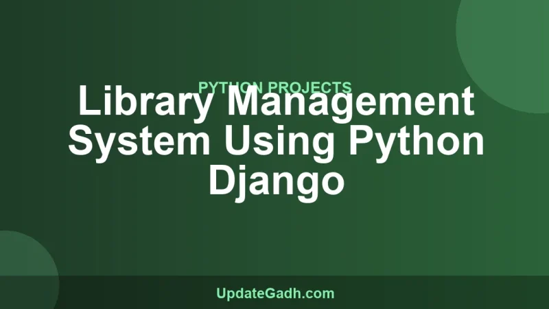 Library Management System Using Python Django