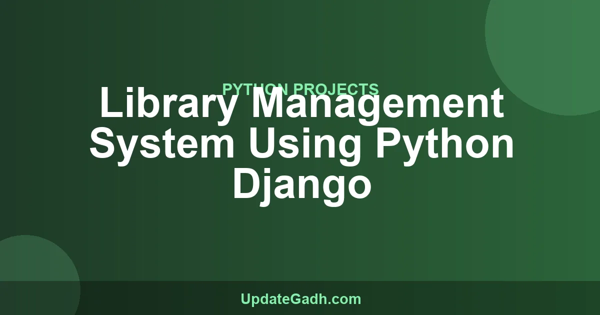 Library Management System Using Python Django