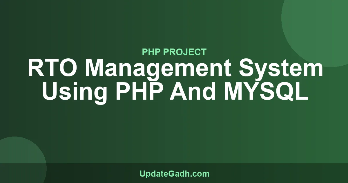 RTO Management System in PHP MySQL: Source Code