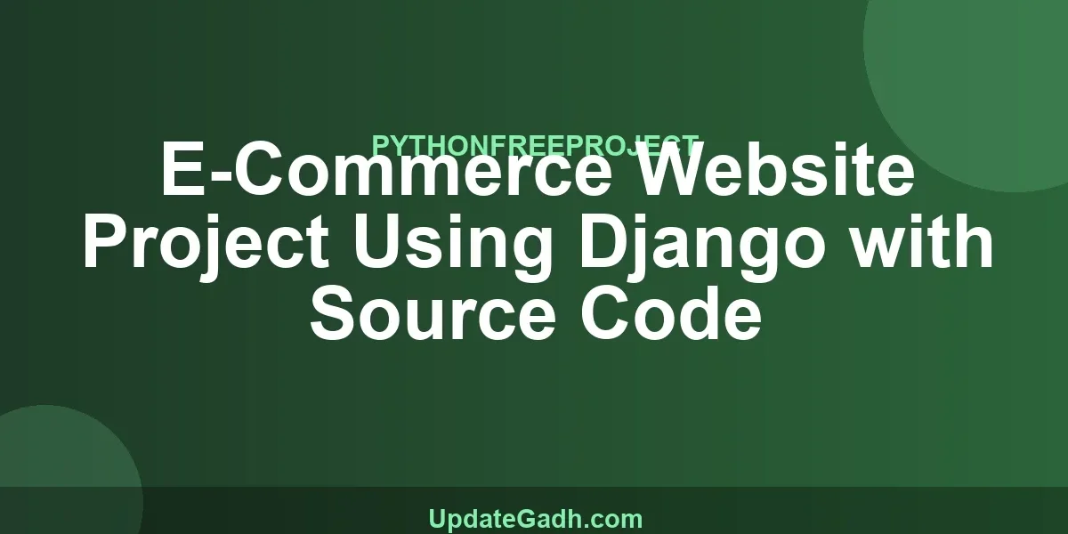E-Commerce Website Project Using Django with Source Code