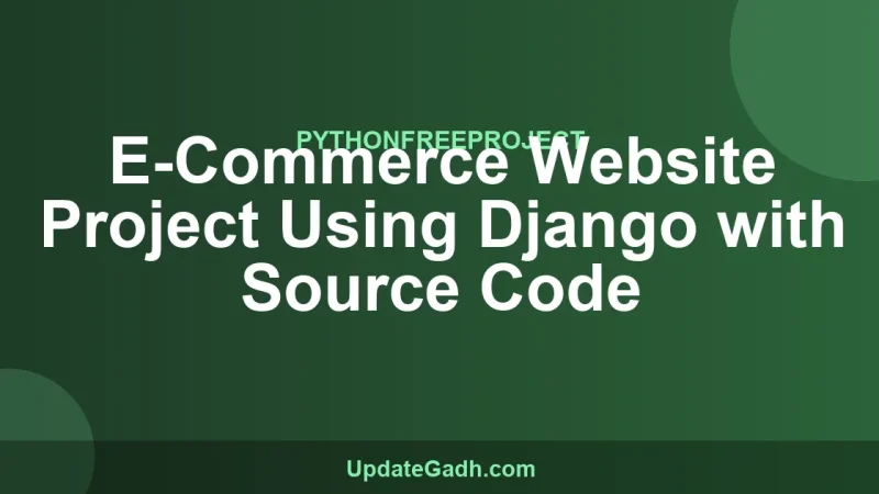 E-Commerce Website Project Using Django with Source Code