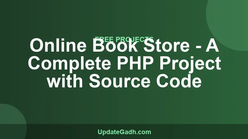 Online Book Store - A Complete PHP Project with Source Code