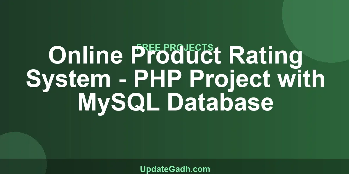 Online Product Rating System - PHP Project with MySQL Database