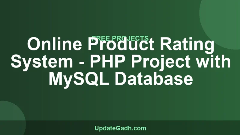 Online Product Rating System - PHP Project with MySQL Database