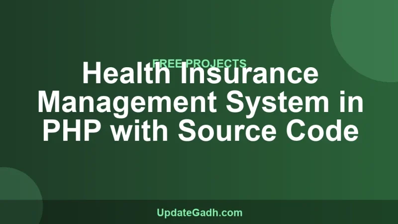 Health Insurance Management System in PHP with Source Code