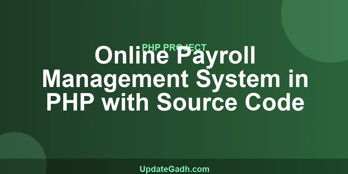 Online Payroll Management System in PHP with Source Code