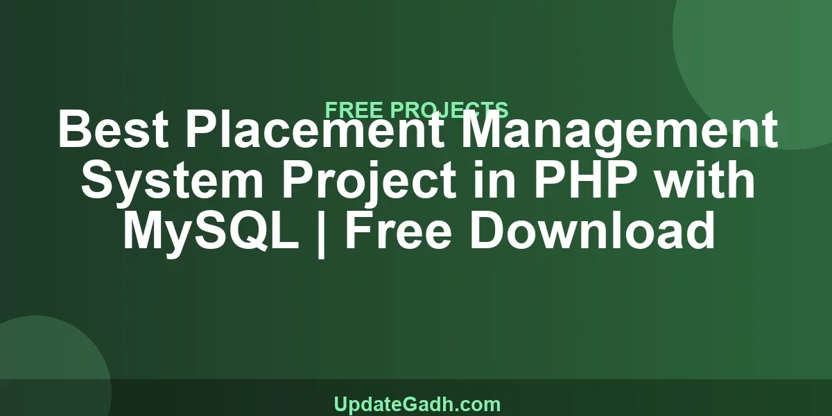 Best Placement Management System Project in PHP with MySQL | Free Download