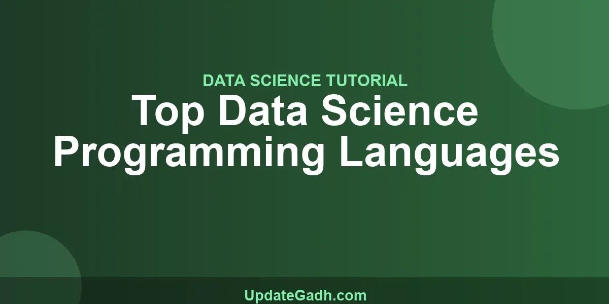 Top Data Science Programming Languages