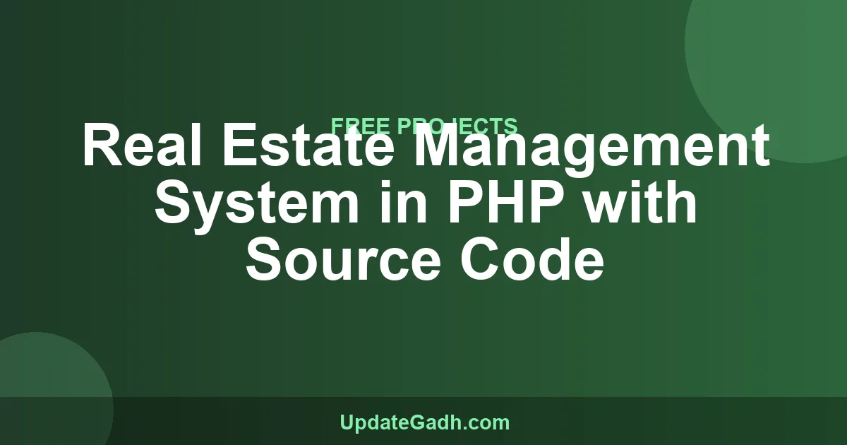 Real Estate Management System PHP - Free Download 2024