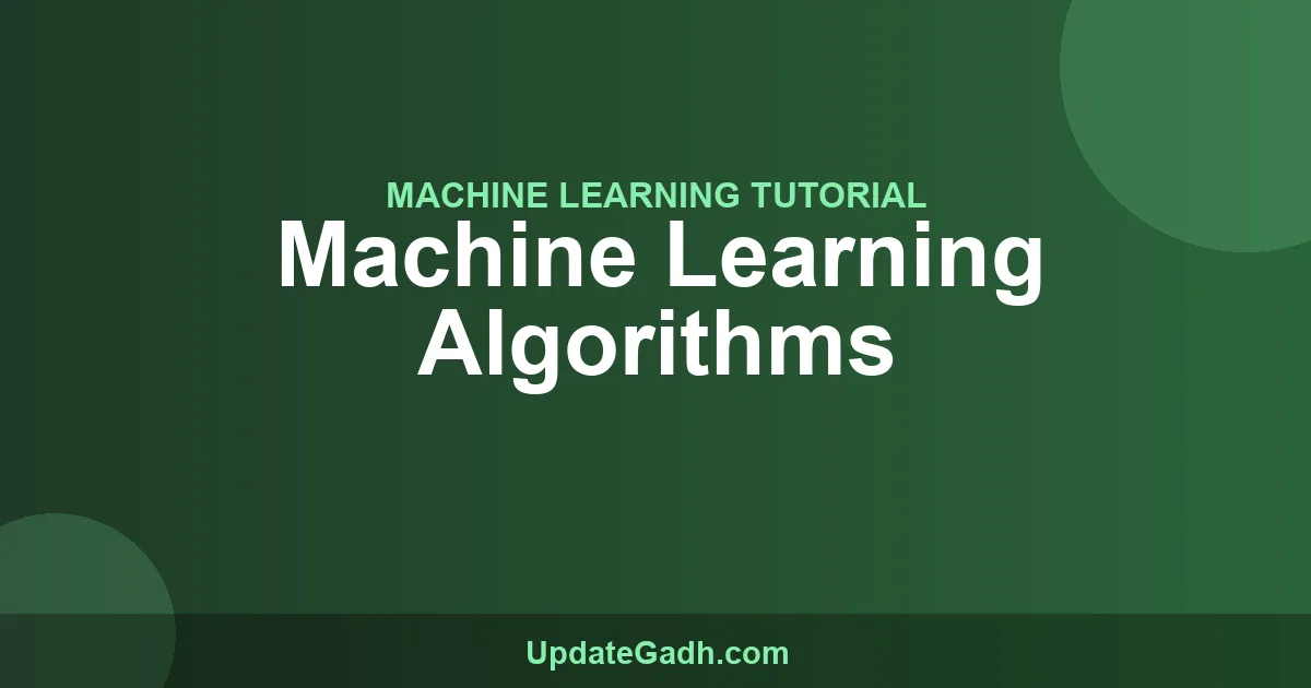 Machine Learning Algorithms Tutorial for Students 2024